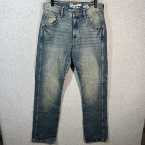Wrangler Retro‎ Slim Straight Medium Wash Denim Jeans Mens 32x31 Blue
